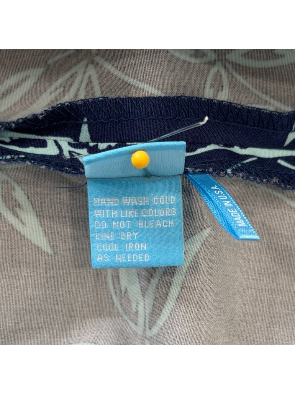 J. McLaughlin Womens Size 10 Shirt Dress Sleeveless Blue Bamboo Print Cotton USA - Picture 8 of 8